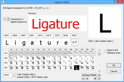 KbdEdit Screenshot -- Ligature Editor