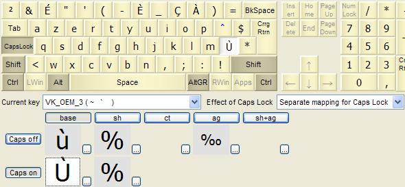 KbdEdit example French improved upper case majuscules     