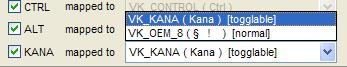 KbdEdit multilingual keyboard enabling togglable KANA modifier