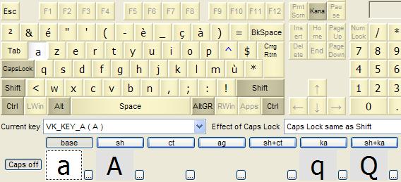 KbdEdit multilingual keyboard normal state French