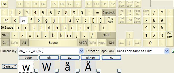 KbdEdit example Colemak base state