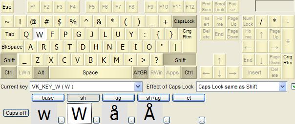 KbdEdit example Colemak Shift state