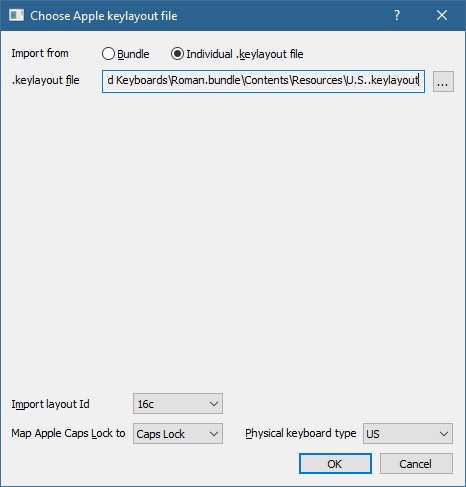 KbdEdit import from individual Mac .keylayout file