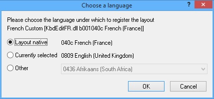 KbdEdit popup Choose kayboard layout language