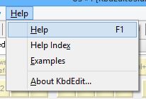 KbdEdit help menu