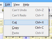 KbdEdit edit menu clipboard commands
