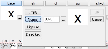 KbdEdit key Unicode mapping popup dialog