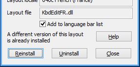 KbdEdit Standalone Keyboard Layout Installer different version alrady installed