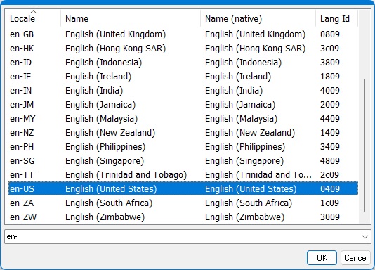 KbdEdit dialog locale search