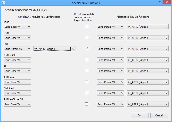 KbdEdit Special NLS function editor dialog Alternative VK code