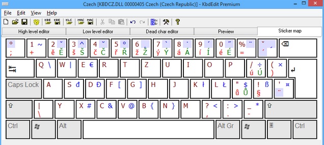 KbdEdit Sticker Map