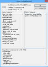 KbdEdit About box Personal edition
